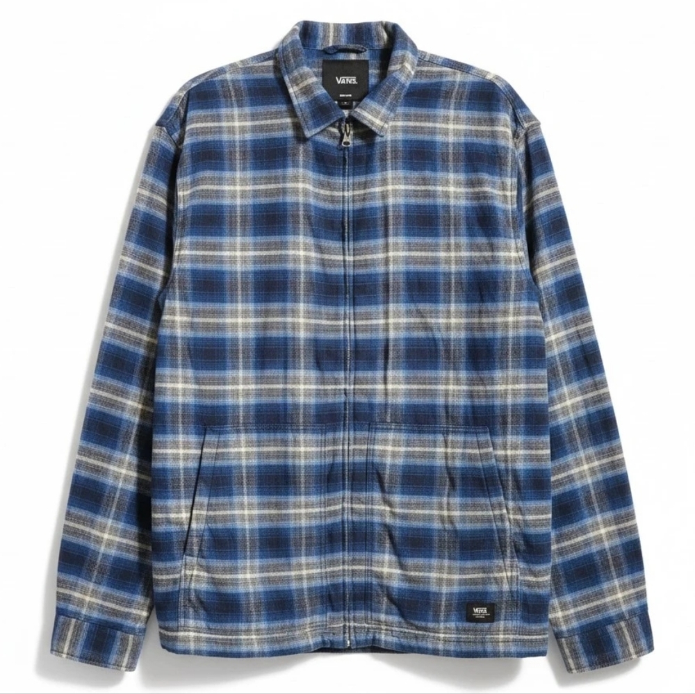 Vans Montwood Zip Flannel Shacket - Blue Plaid